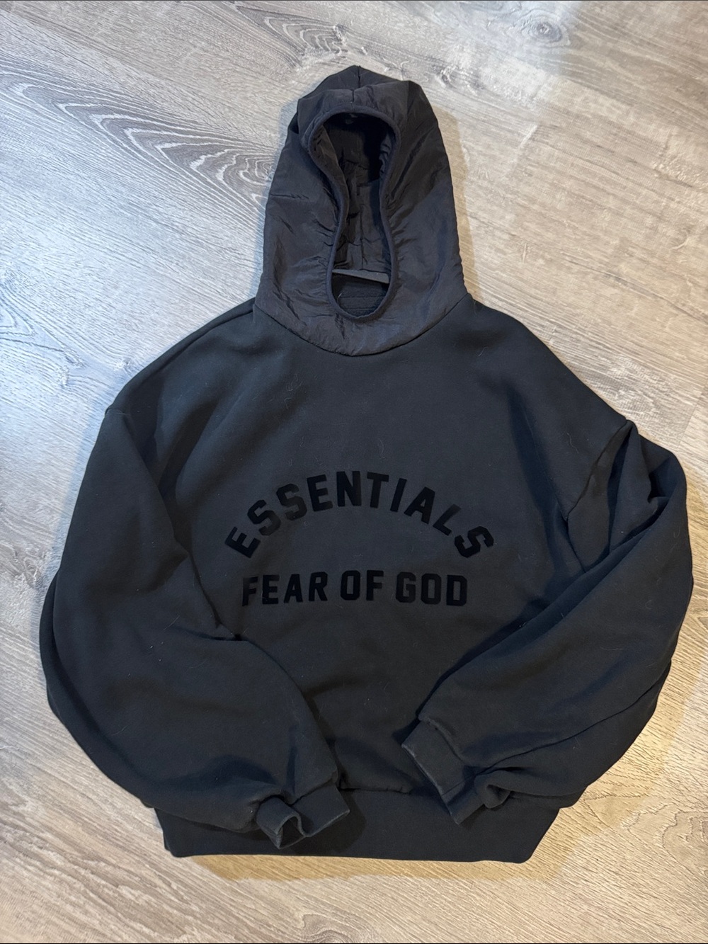 Fear of God Essentials Black Hooded Pullover Sweatshirt